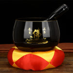 Load image into Gallery viewer, Black Tibetan Buddhist Singing Bowl With Symbols
