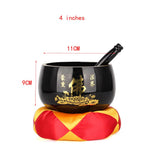 Load image into Gallery viewer, Black Tibetan Buddhist Singing Bowl With Symbols
