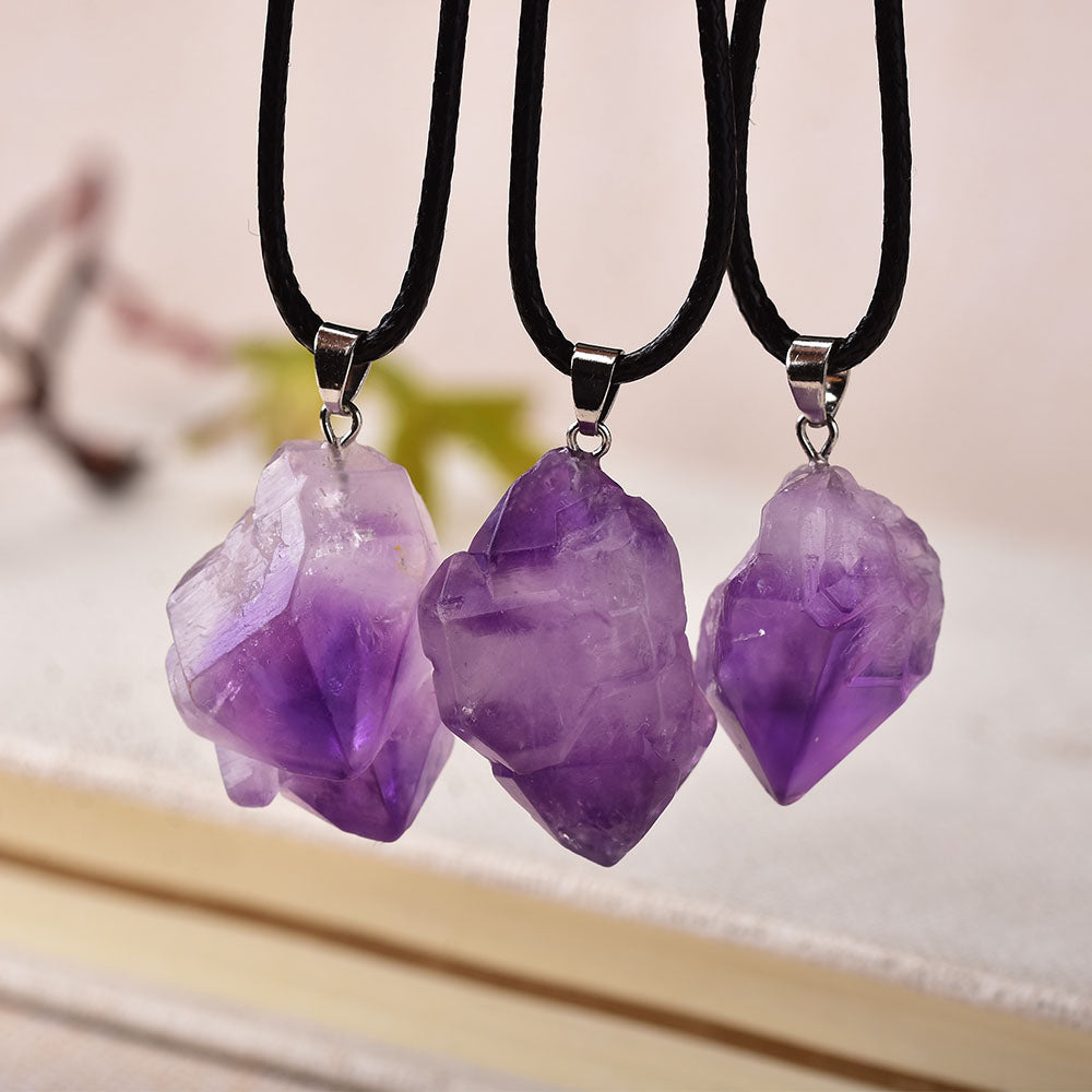Purple Amethyst Tassel Necklace in Silver – Made By Mills