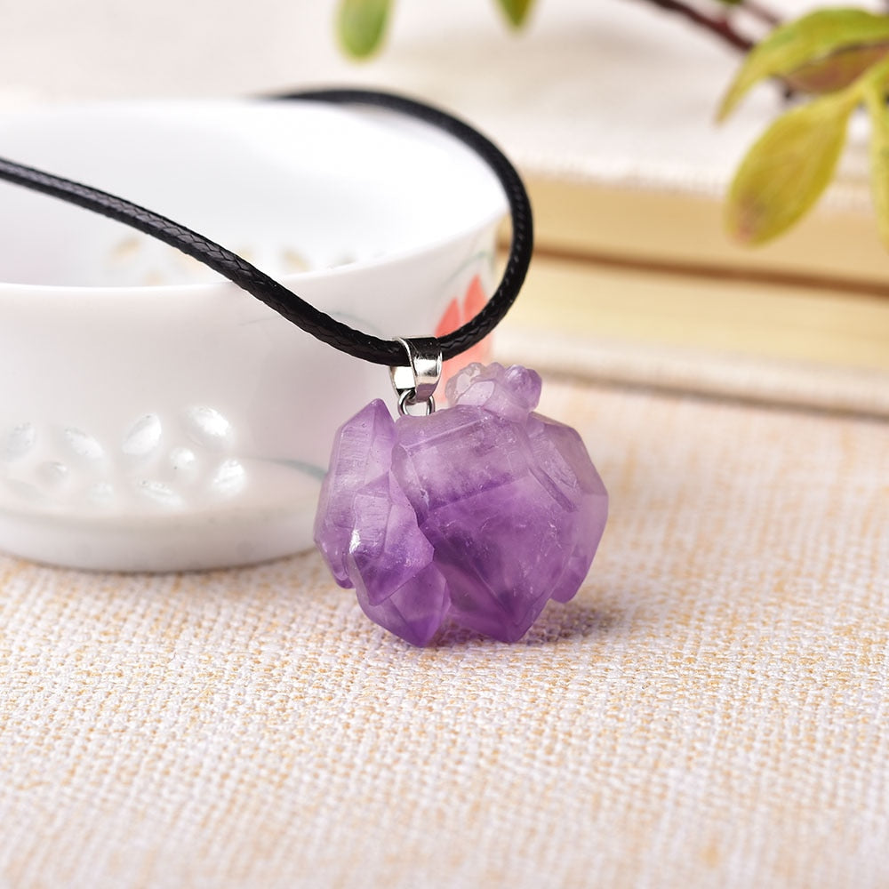 Amethyst Crystal Necklace, Natural Purple Stone Gemstone | O Yeah Gifts!