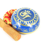 Load image into Gallery viewer, Blue Tibetan Buddhist Singing Bowl With Symbols
