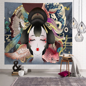 Japanese Culture Wall Tapestry